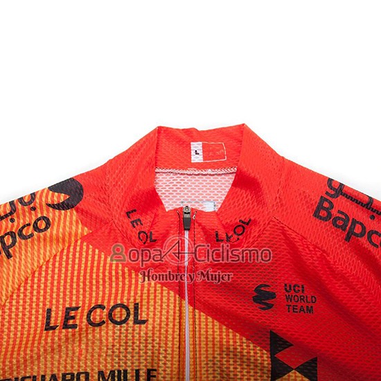 Bahrain Mclaren Ropa Ciclismo Culotte Corto 2020 Mangas Cortas Rojo Naranja Negro